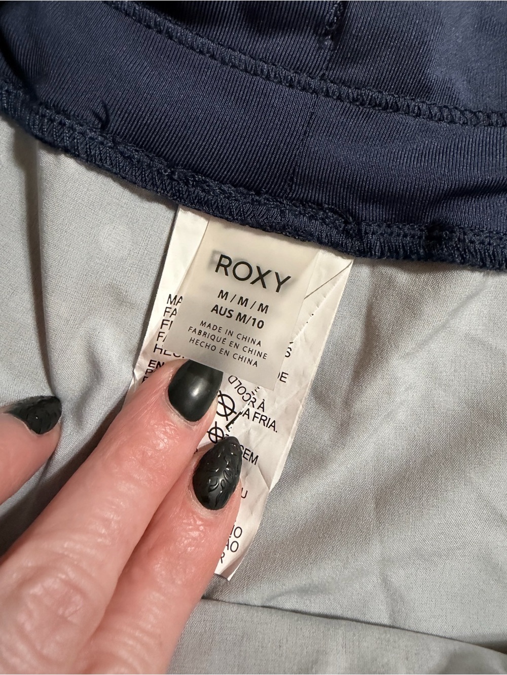 Roxy Navy Polka Dot Crop Top & Swim Shorts Set with matching tie shirt - Picture 8 of 8
